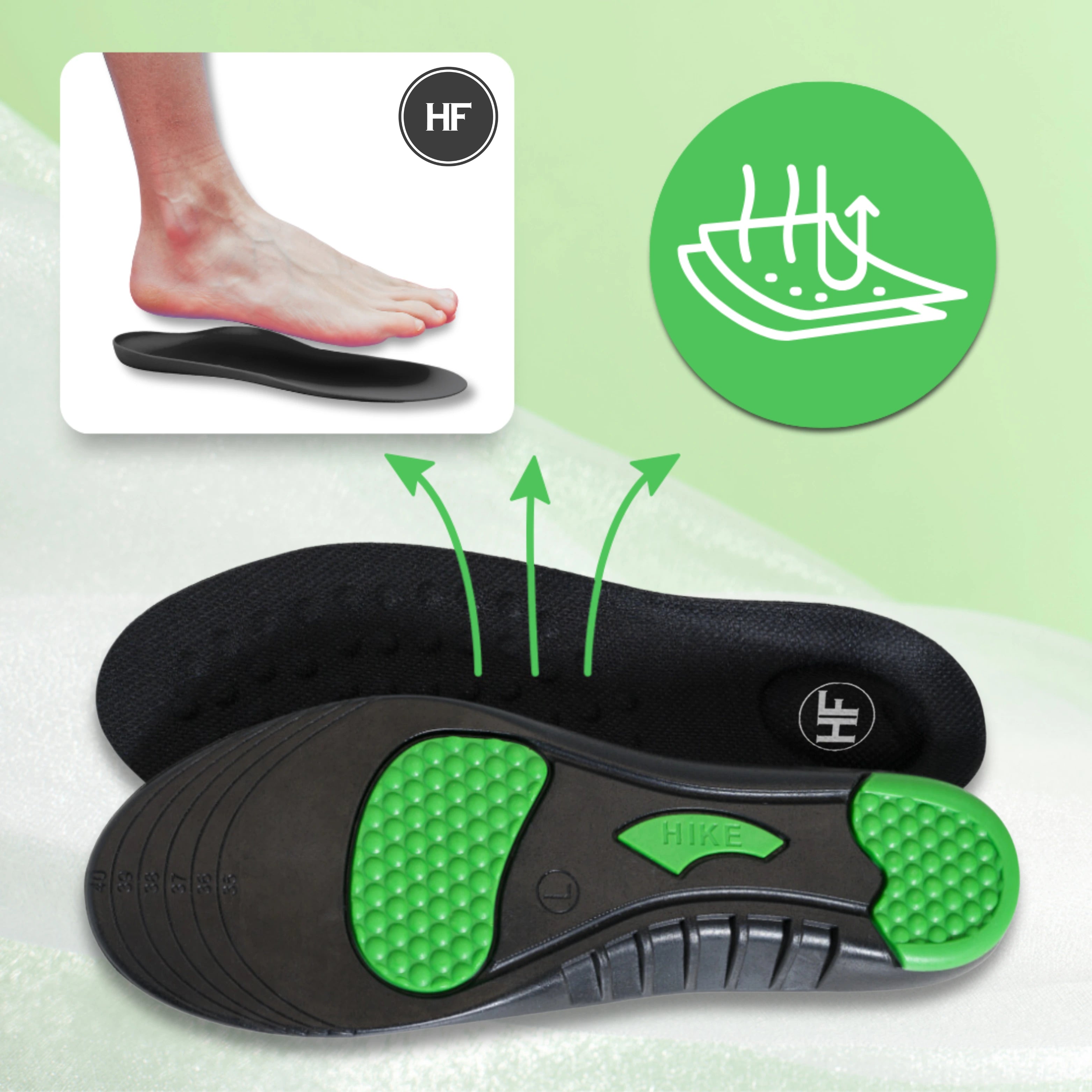 HIKE® Suelas ortopédicas- Plantillas que alivian el dolor y absorben los impactos