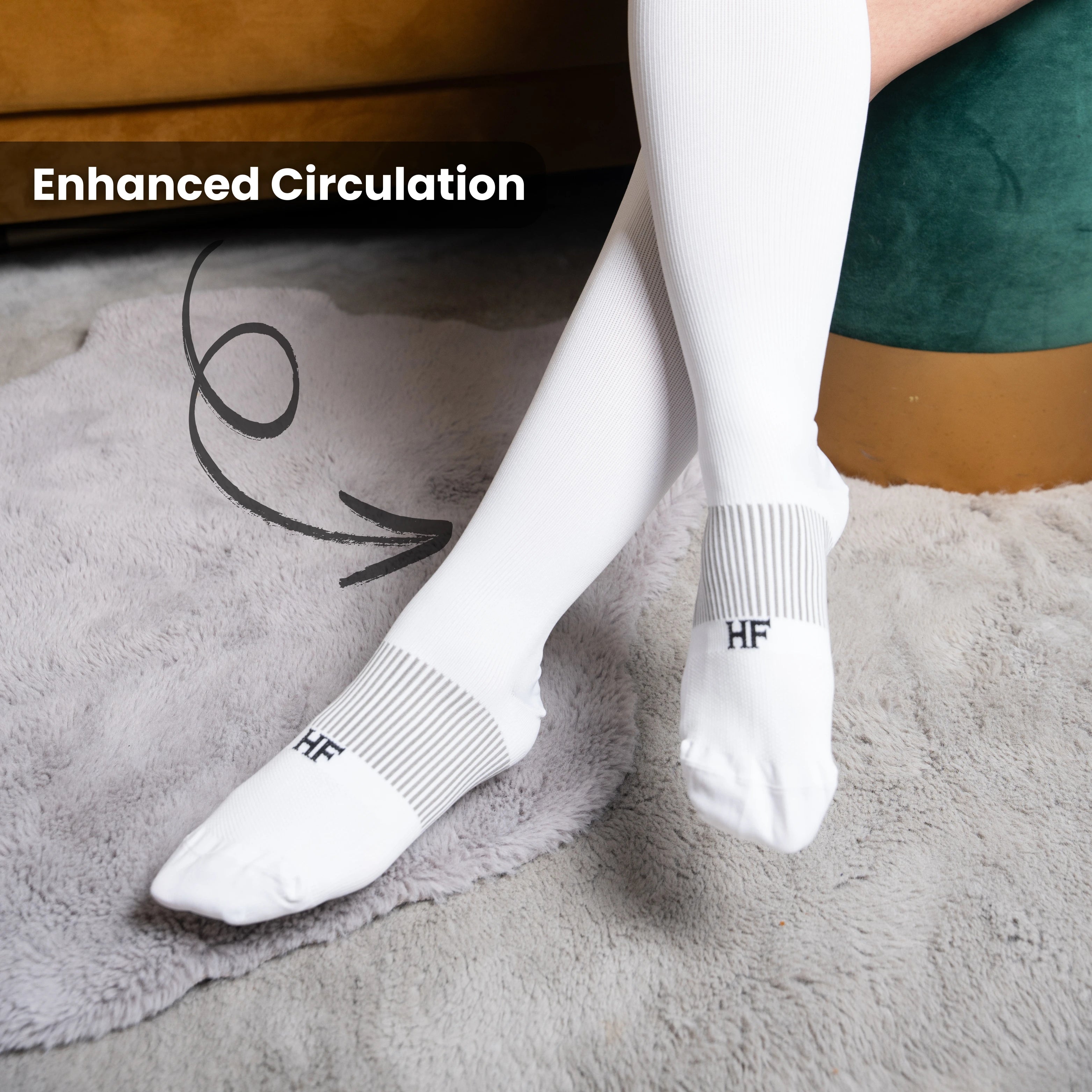 HF Chaussettes de Compression – Pour une  Circulation Sanguine Optimisée