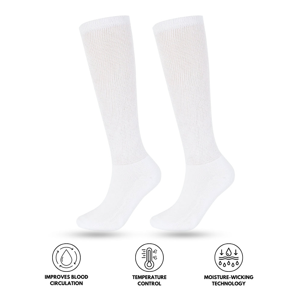 Chaussettes Confort Diabétique HF - Technologie d'Évacuation de l'Humidité pour une Meilleure Circulation Sanguine