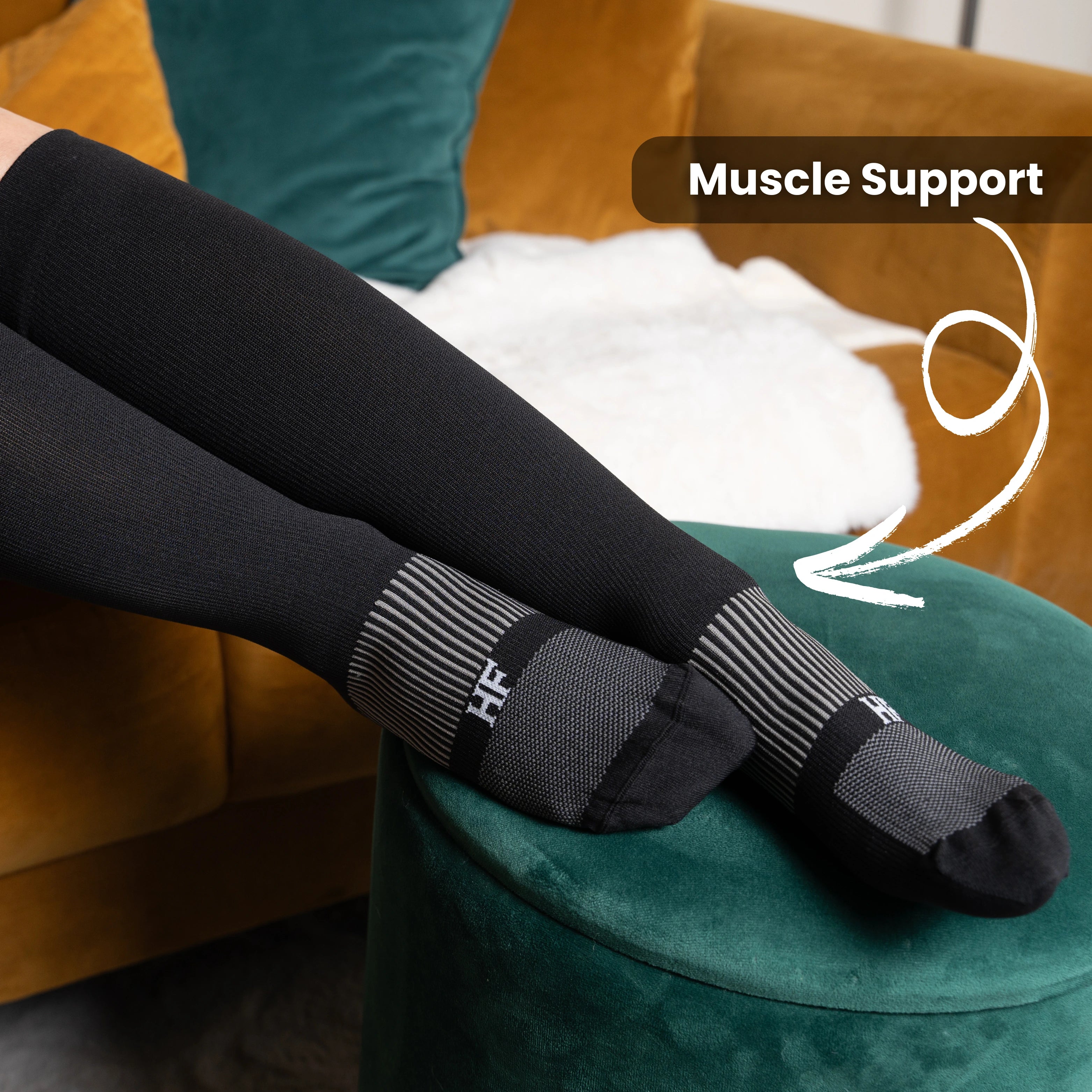 HF Chaussettes de Compression – Pour une  Circulation Sanguine Optimisée