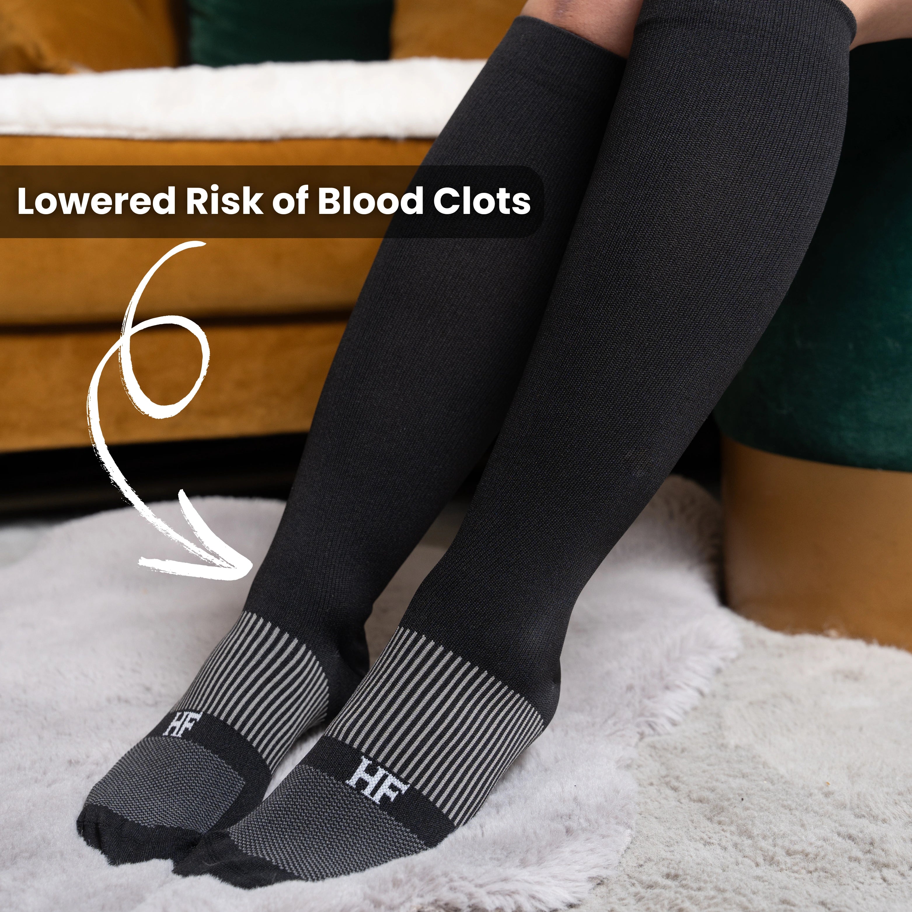 HF Chaussettes de Compression – Pour une  Circulation Sanguine Optimisée