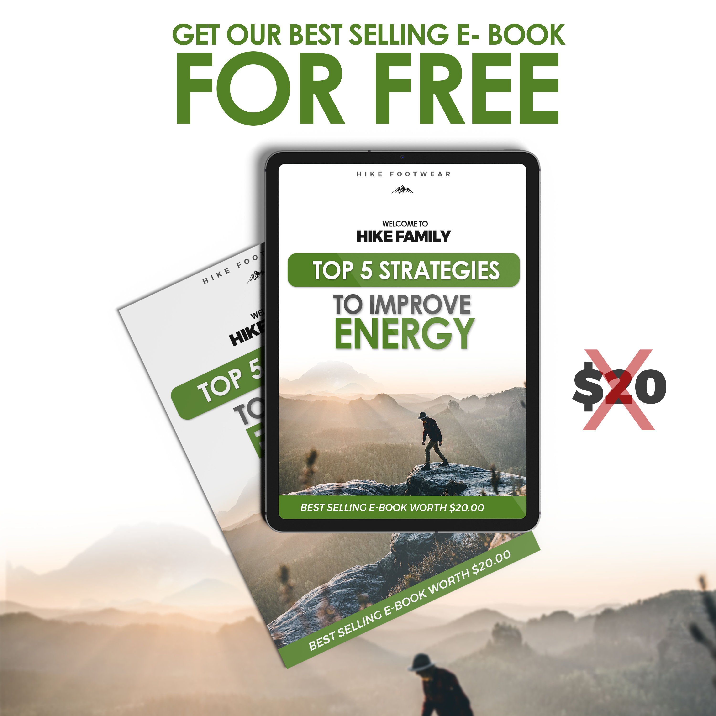 FREE E-BOOK - The 5 best strategies to improve energy for outdoor activities