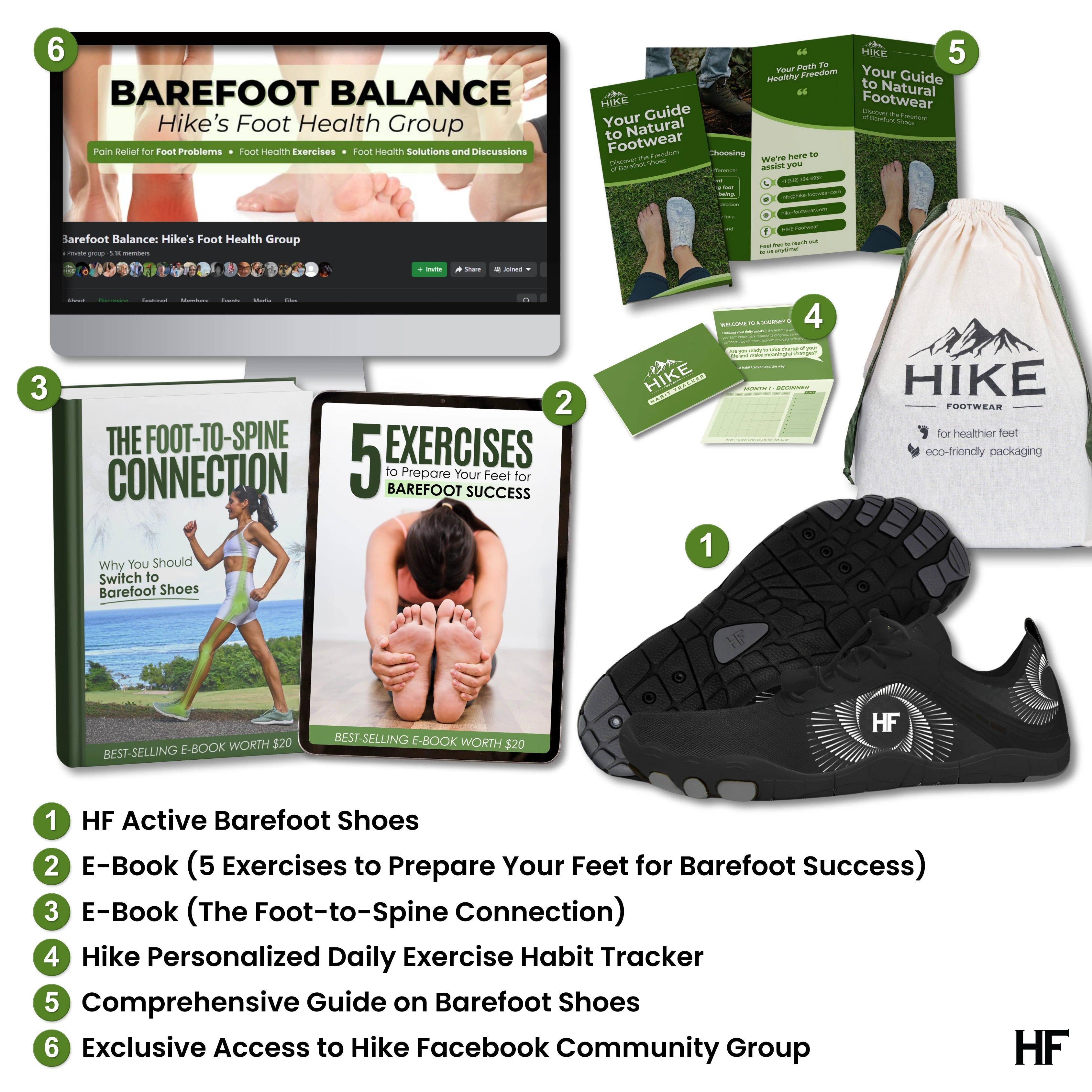 HF Active - Calzado barefoot para estilo de vida activo y alivio del dolor (Unisex)