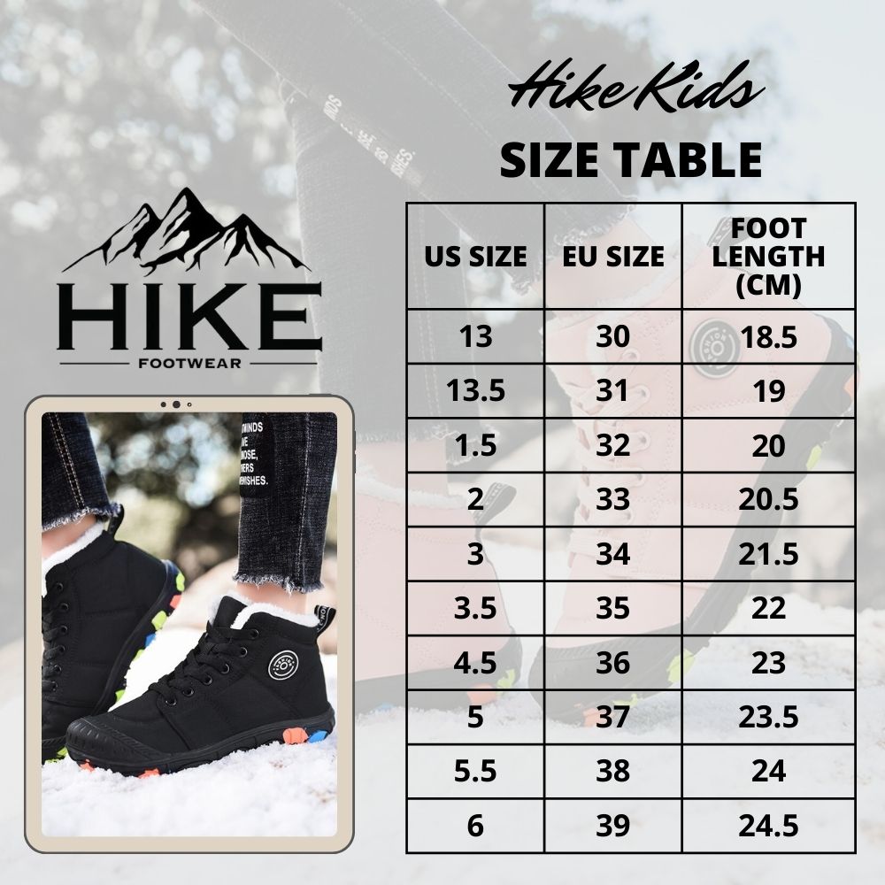 Hike Kids - Waterproof Barefoot Winter Shoes for Kids