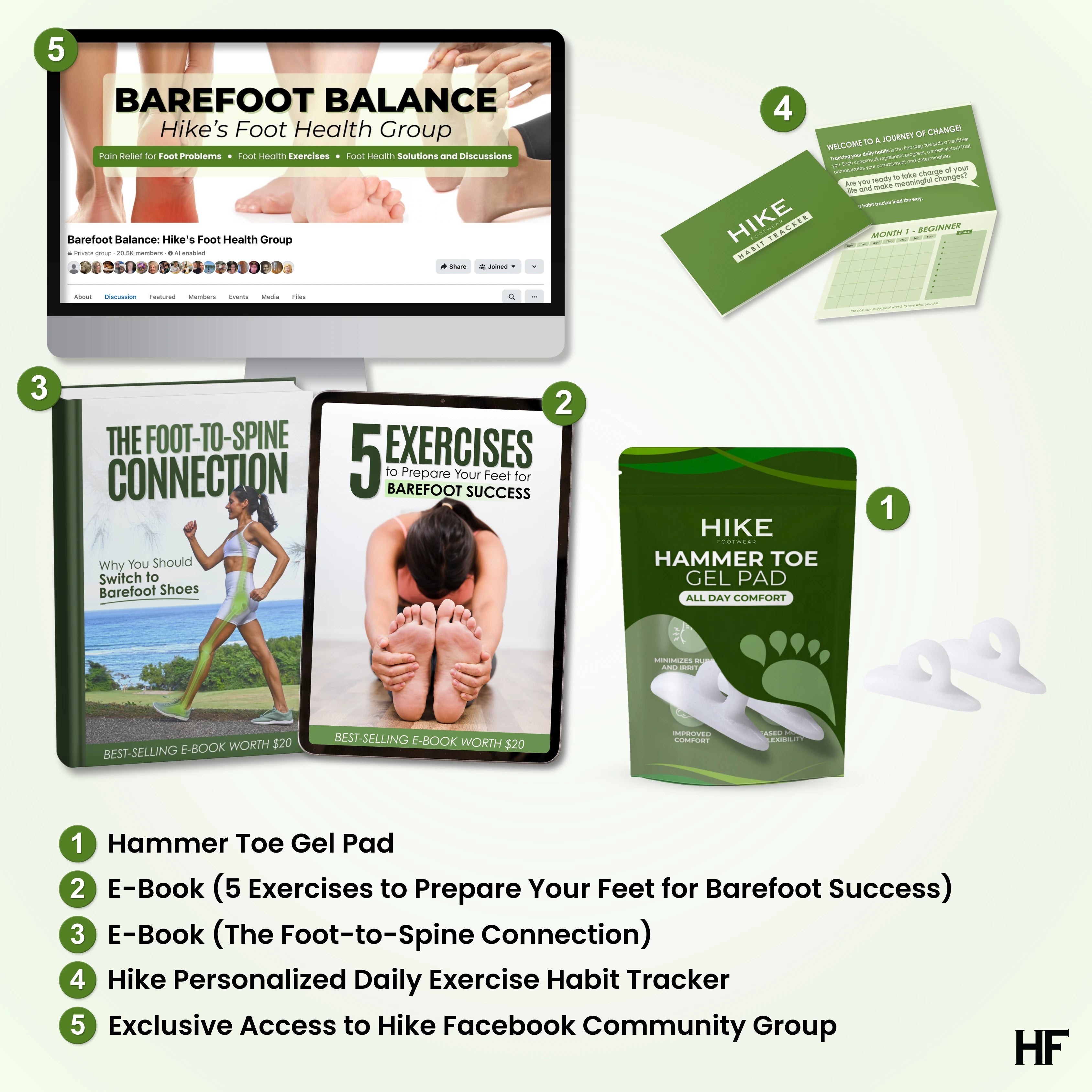 HF Hammer Toe Gel Pad - For Toe Alignment & Pain Relief